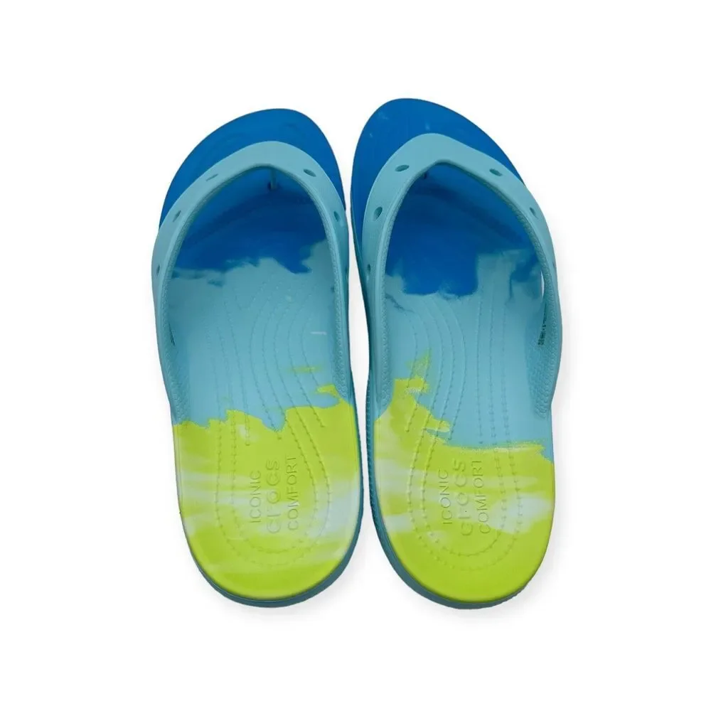 Crocs Ombre Slides Thong Sandals‎ Slipper Artic Blue Green Unisex Men's Size 13